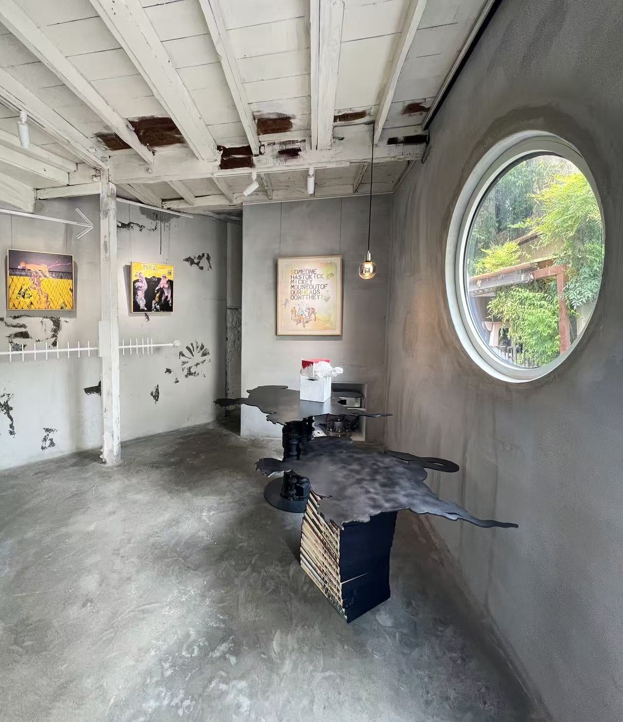 First floor — front room with the porthole window, for merchandise and pop-up display